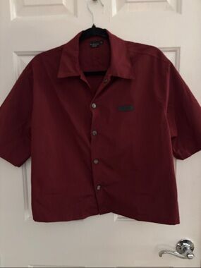 SUMWON Maroon Button-Up Shirt
